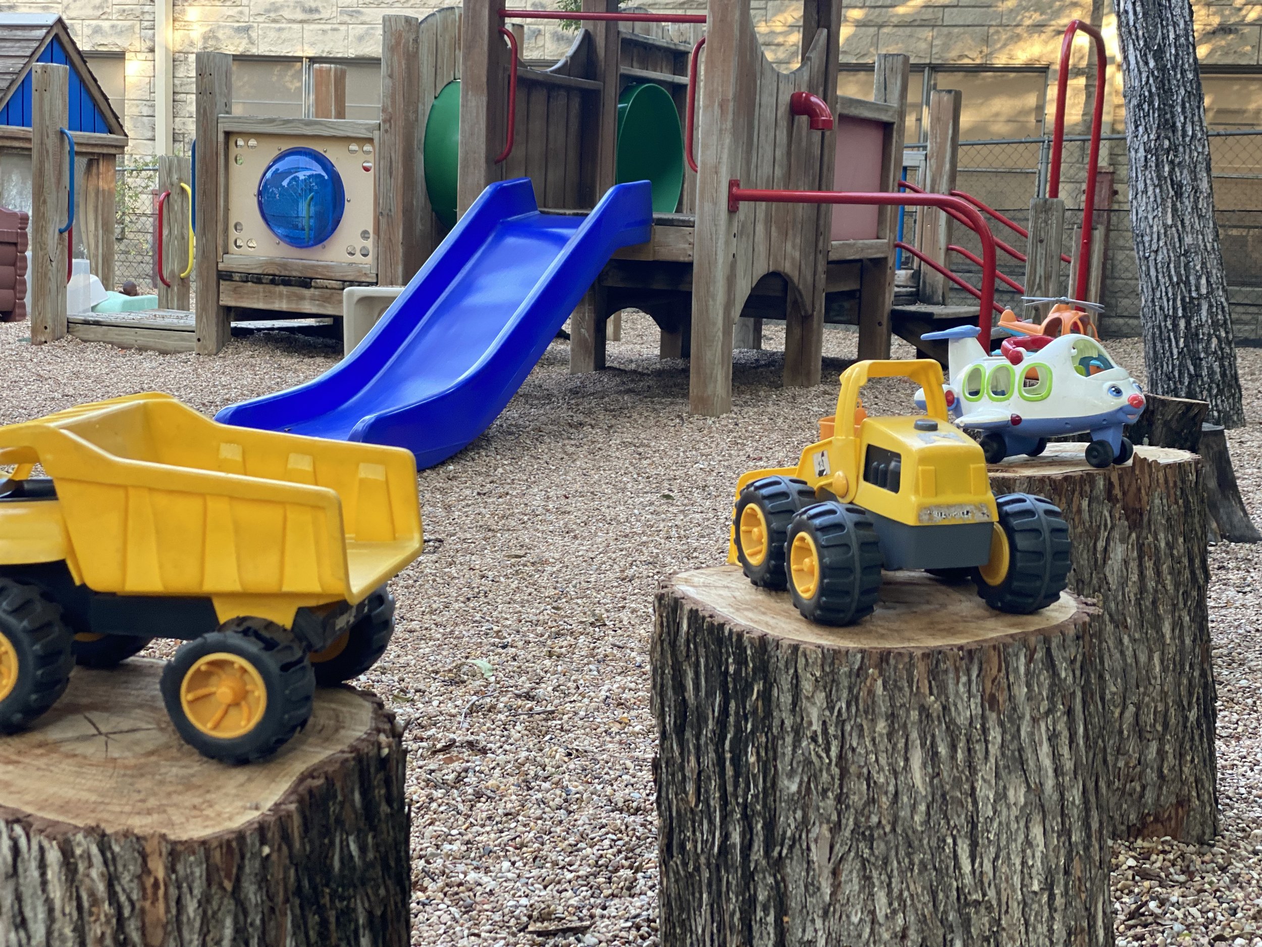 Outdoor play area at First English Lutheran Child Development Center Austin Daycare